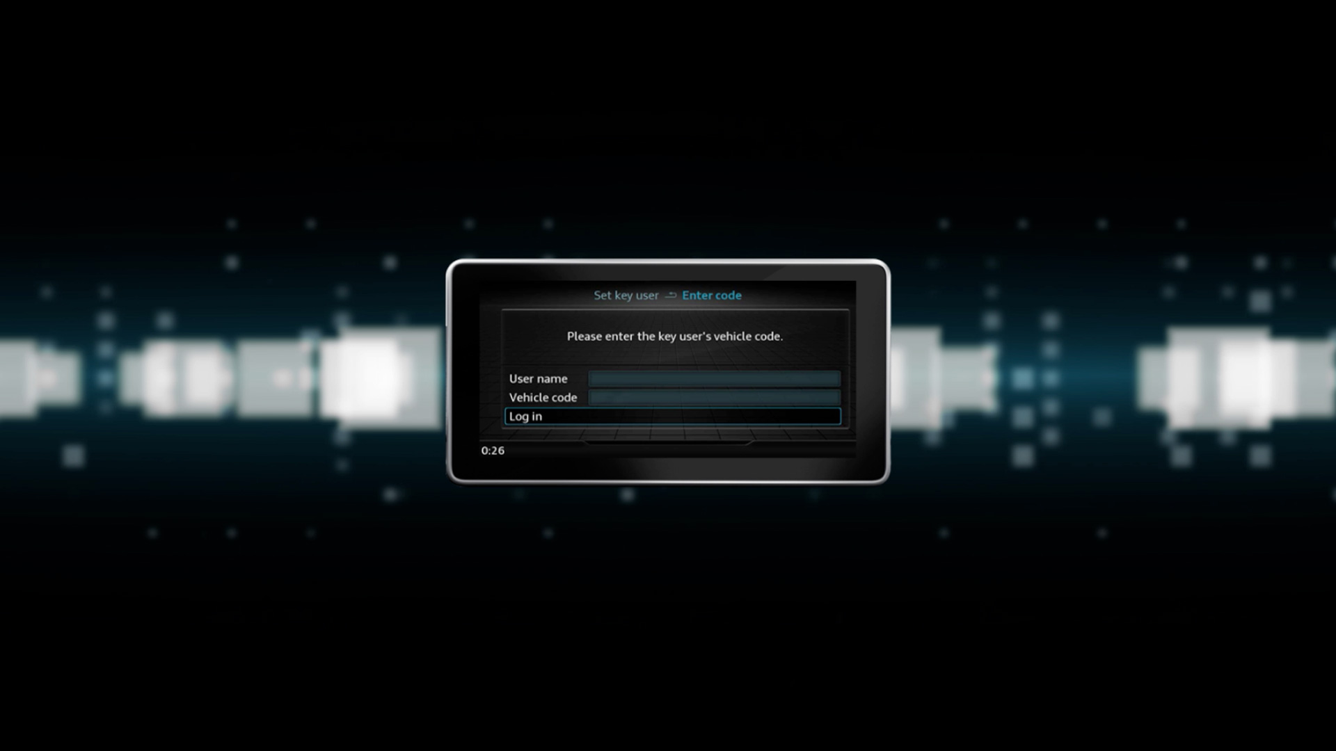 A screenshot from the video tutorial that describes how to set up a Key User in an Audi. 